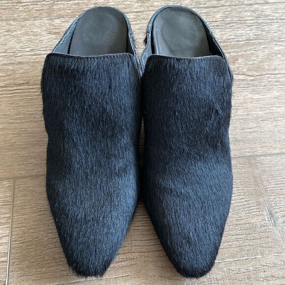 Matisse London Black Ponyhair High Heeled Mule Slides - Picture 2 of 7